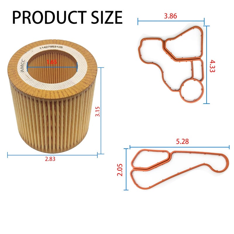 AMCC Engine Eenhanced Version Oil Filter Adapter Housing Gasket Cooler Seal Kit （3Pcs） fit Suitable for BMW N20 128i 323i 328i 328xi 330i 335i 335is 535i xDrive 740i X1 4 5 Z4 Replaces:11427953125 - Image 3